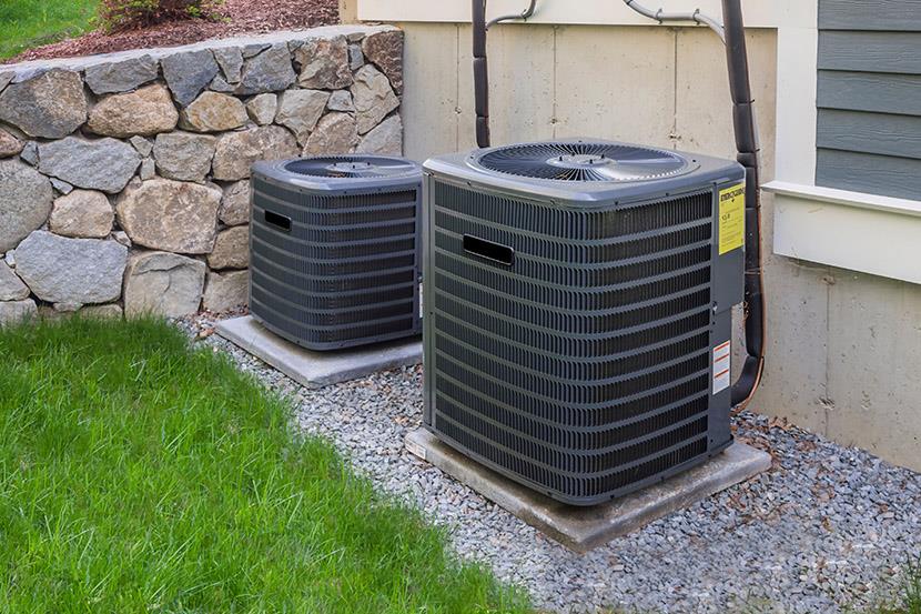 hvac conditioner units outside a residential home